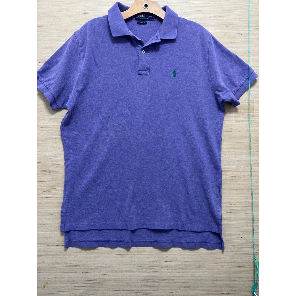 Polo Ralph Lauren Mens Large Purple Heather Classic Fit Short Sleeve Polo Shirt